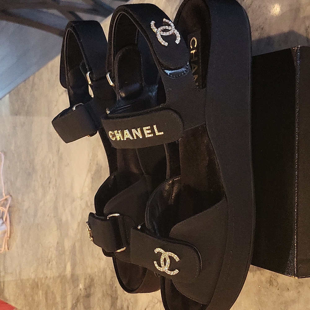 🛑 SOLD Chanel Sandals with Rhinestones